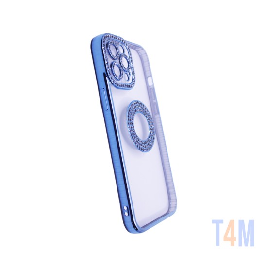 Funda de Silicona Suave con Diseño de Diamantes para Apple iPhone 12 Pro Max Azul